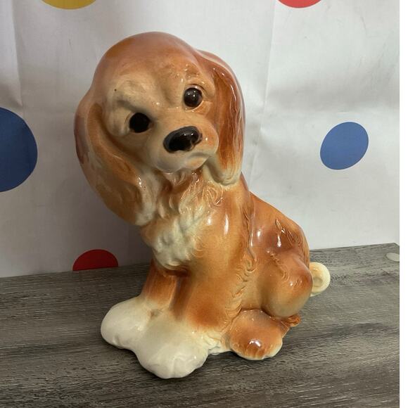 Mid Century Porcelain Puppy Dog Planter - Picture 1 of 15